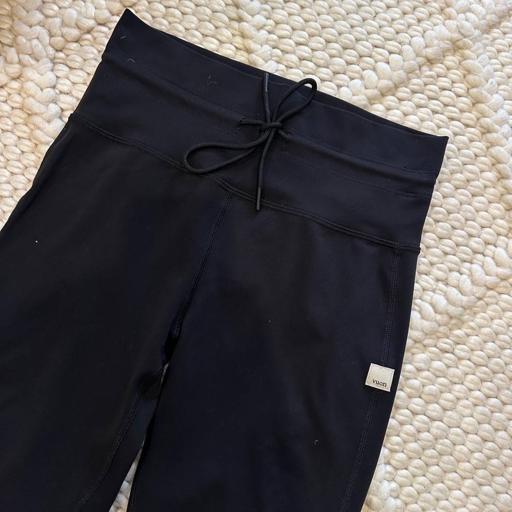 Vuori Black Drawstring Performance Leggings